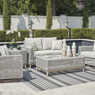 P798-835-821(2)-701-702 5PC SETS Seton Creek Outdoor Loveseat with Cushion