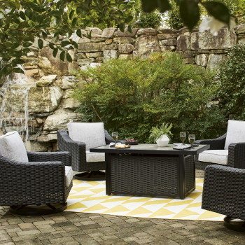 P792-773-821(4) 5PC SETS Beachcroft Outdoor Fire Pit Table