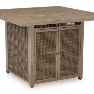 P749-665 Walton Bridge Outdoor Bar Table with Fire Pit