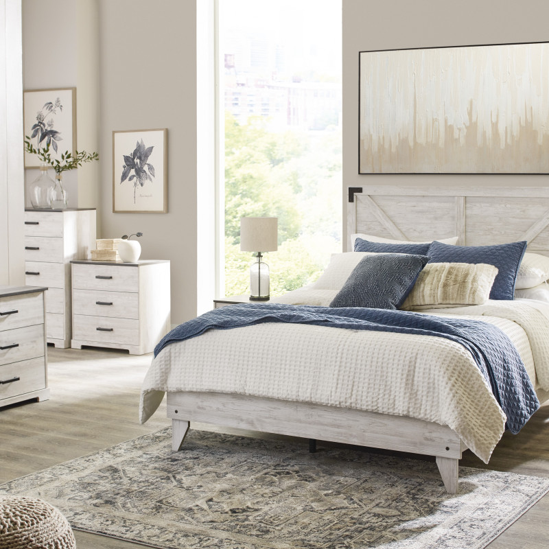 EB4121B1 Shawburn Queen Crossbuck Panel Platform Bed