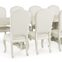 D980-55T-55B-01(10) 11PC SETS Arlendyne Dining Extension Table + 10 Chairs