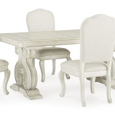 D980-55T-55B-01(4) 5PC SETS Arlendyne Dining Extension Table + 4 Chairs