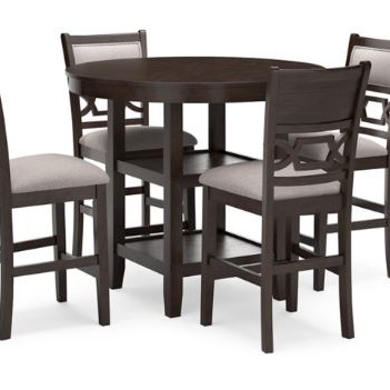 D422-223 Langwest Counter Height Dining Table and 4 Barstools (Set of 5)