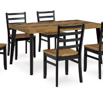 D413-425 Blondon Dining Table and 6 Chairs (Set of 7)