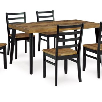 D413-425 Blondon Dining Table and 6 Chairs (Set of 7)