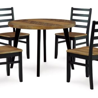 D413-225 Blondon Dining Table and 4 Chairs (Set of 5)