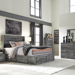 B221B13-4PC 4PC SETS Baystorm Queen Panel Bed with 4 Storage Drawers