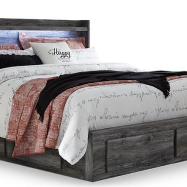 B221B16 Baystorm King Panel Bed with 6 Storage Drawers