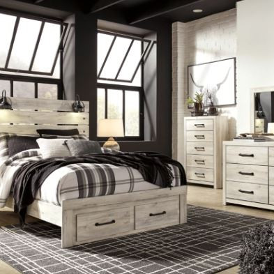 B192B8-4PC 4PC SETS Cambeck Queen Panel Bed with 2 Storage Drawers