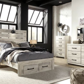 B192B33-4PC 4PC SETS Cambeck Full Panel Bed with 2 Storage Drawers