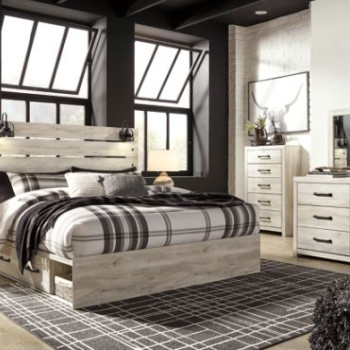 B192B27-4PC 4PC SETS Cambeck King Panel Bed with 4 Storage Drawers