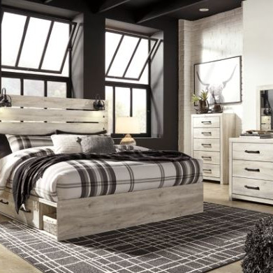 B192B27-4PC 4PC SETS Cambeck King Panel Bed with 4 Storage Drawers