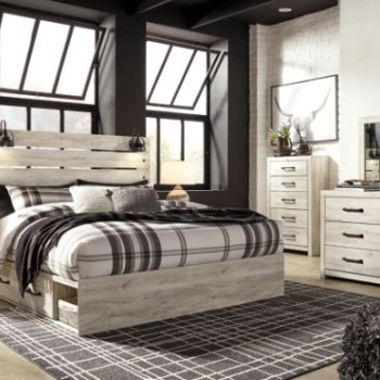B192B19-4PC 4PC SETS Cambeck King Panel Bed with 2 Storage Drawers