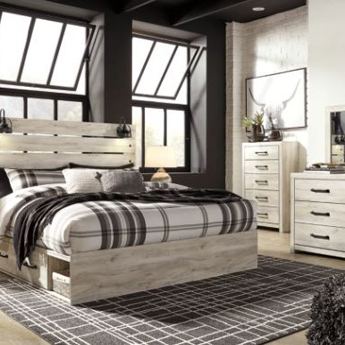 B192B19-4PC 4PC SETS Cambeck King Panel Bed with 2 Storage Drawers