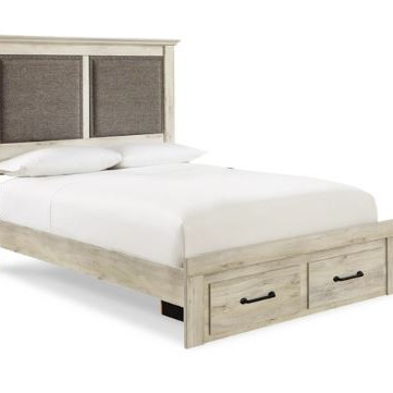 B192B47 Cambeck Queen Upholstered Panel Storage Bed