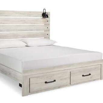 B192B31 Cambeck King Panel Bed with 2 Storage Drawers