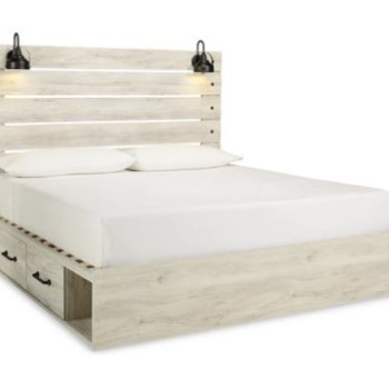 B192B27 Cambeck King Panel Bed with 4 Storage Drawers