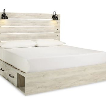 B192B27 Cambeck King Panel Bed with 4 Storage Drawers