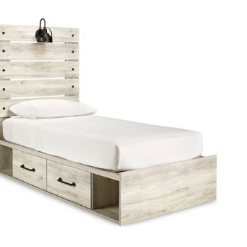 B192B21 Cambeck Twin Panel Bed with 4 Storage Drawers