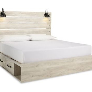 B192B19 Cambeck King Panel Bed with 2 Storage Drawers