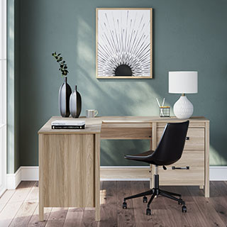 H3929-134-34R Battelle 60" Home Office Desk with Return