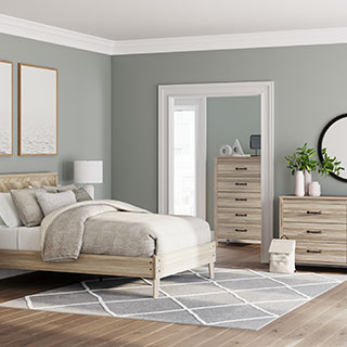 EB3929-157-113-4PC 4PC SETS Battelle Queen Panel Platform Bed