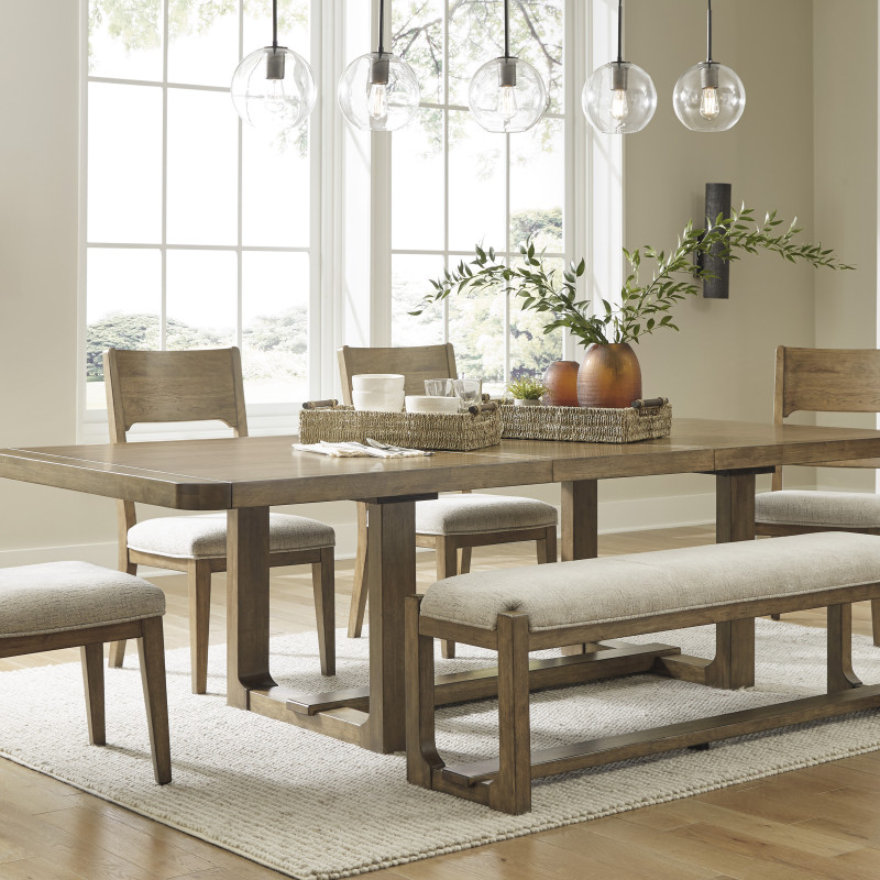 D974-35-01(4)-00 6PC SETS Cabalynn Dining Extension Table + 4 Chairs + Bench