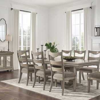 D924-55-01(8) 9PC SETS Lexorne Dining Extension Table + 8 Chairs