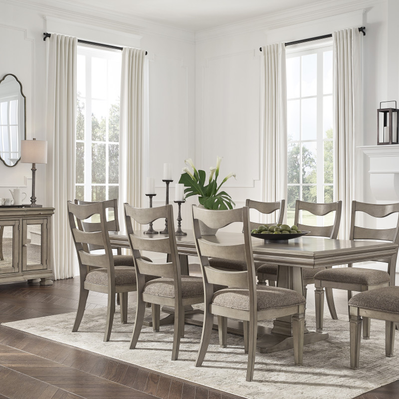 D924-55-01(8) 9PC SETS Lexorne Dining Extension Table + 8 Chairs