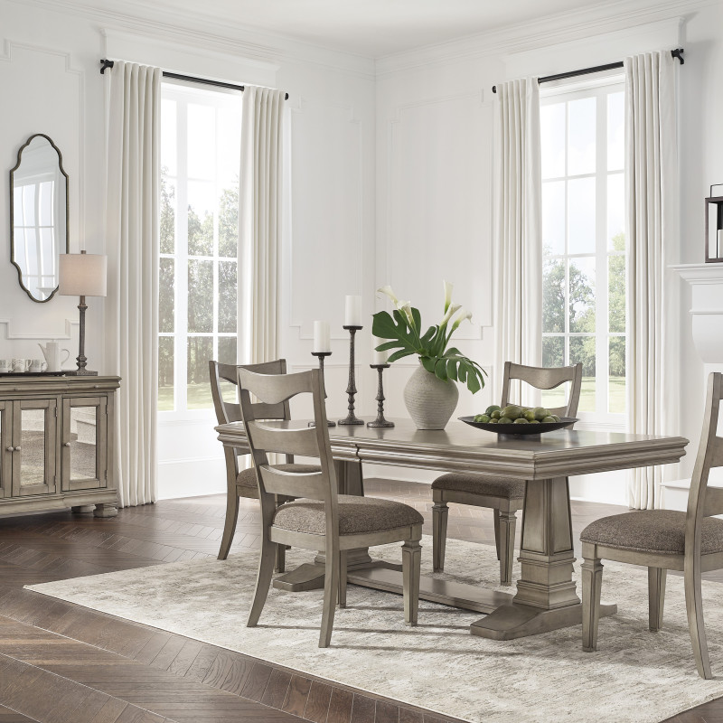 D924-55-01(4) 5PC SETS Lexorne Dining Extension Table + 4 Chairs