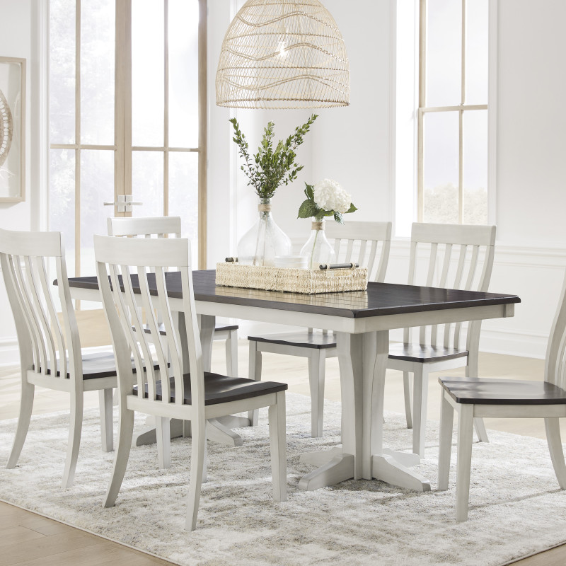D796-25TB-01(6) 7PC SETS Darborn Dining Table + 6 Chairs