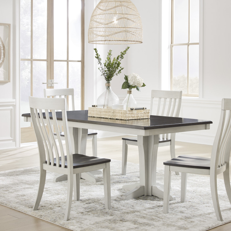 D796-25TB-01(4) 5PC SETS Darborn Dining Table + 4 Chairs
