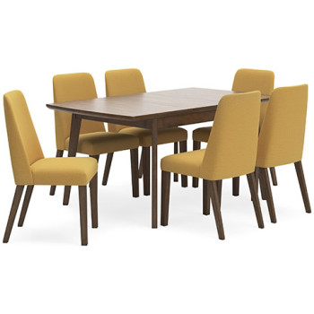 D615-35-04(6) 7PC SETS Lyncott Dining Extension Table + 6 Chairs