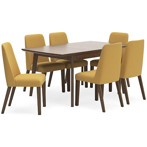D615-35-04(6) 7PC SETS Lyncott Dining Extension Table + 6 Chairs