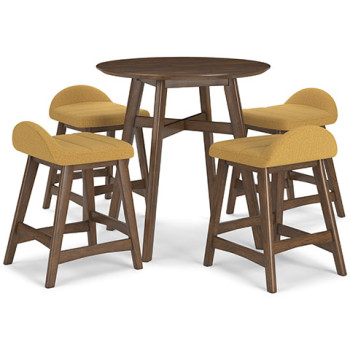 D615-13-424(4) 5PC SETS Lyncott Counter Height Dining Table + 4 Bar Stools