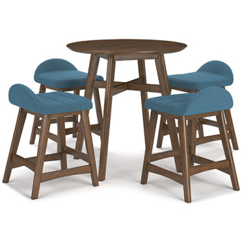 D615-13-324(4) 5PC SETS Lyncott Counter Height Dining Table + 4 Bar Stools