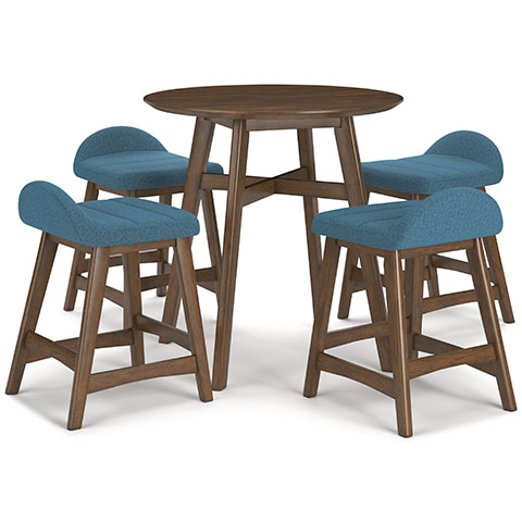 D615-13-324(4) 5PC SETS Lyncott Counter Height Dining Table + 4 Bar Stools