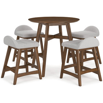 D615-13-124(4) 5PC SETS Lyncott Counter Height Dining Table + 4 Bar Stools