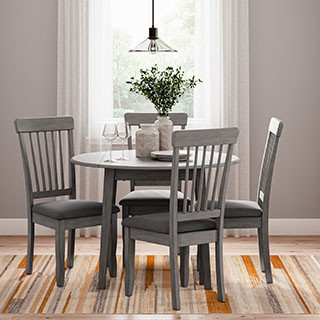 D194-15-01(4) 5PC SETS Shullden Drop Leaf Dining Table + 4 Chairs