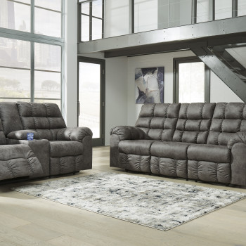 28402-89-94 2PC SETS Derwin Reclining Sofa with Drop Down Table + Loveseat