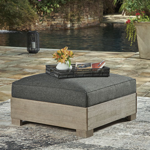 P660-814 CITRINE PARK Outdoor Ottoman with Cushion