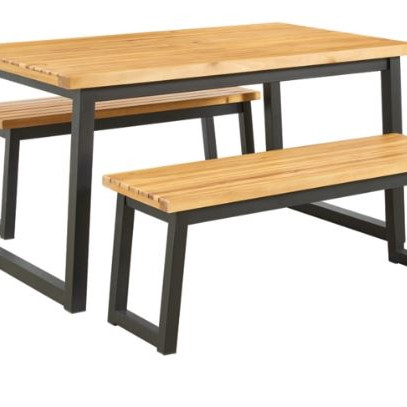 P220-115 Town Wood Outdoor Dining Table Set (Set of 3)