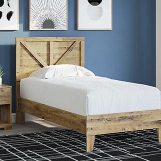 EB2712-155-111 Larstin Twin Crossbuck Platform Bed