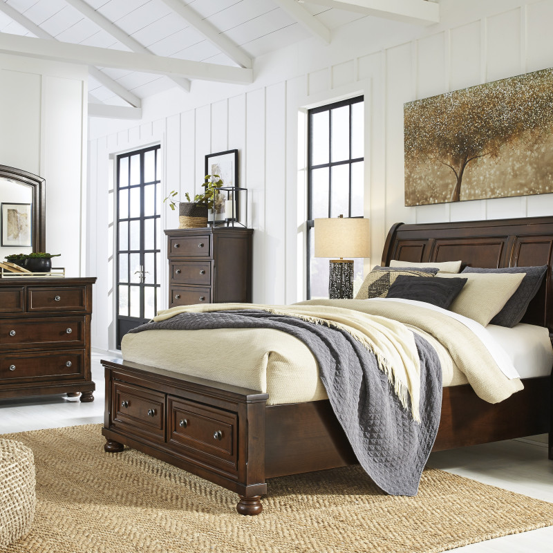 B697-77-74-98-31-36-92 4PC SETS Porter Queen Sleigh Bed