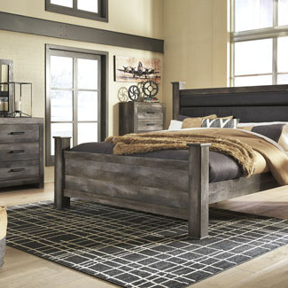 B440-68-66-62-99-31-36-92 4PC SETS Wynnlow King Upholstered Poster Bed