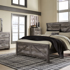 B440-58-56-99-31-36-92 4PC SETS Wynnlow King Crossbuck Panel Bed