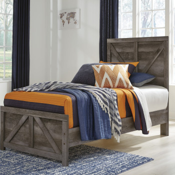 B440-53-83 Wynnlow Twin Crossbuck Panel Bed