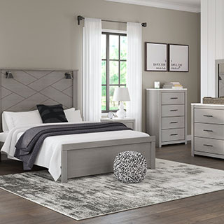 B1192-54-57-98-31-36-92 4PC SETS Cottonburg Queen Panel Bed