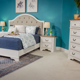 B773 4PC SETS Brollyn Queen Upholstered Panel Bed