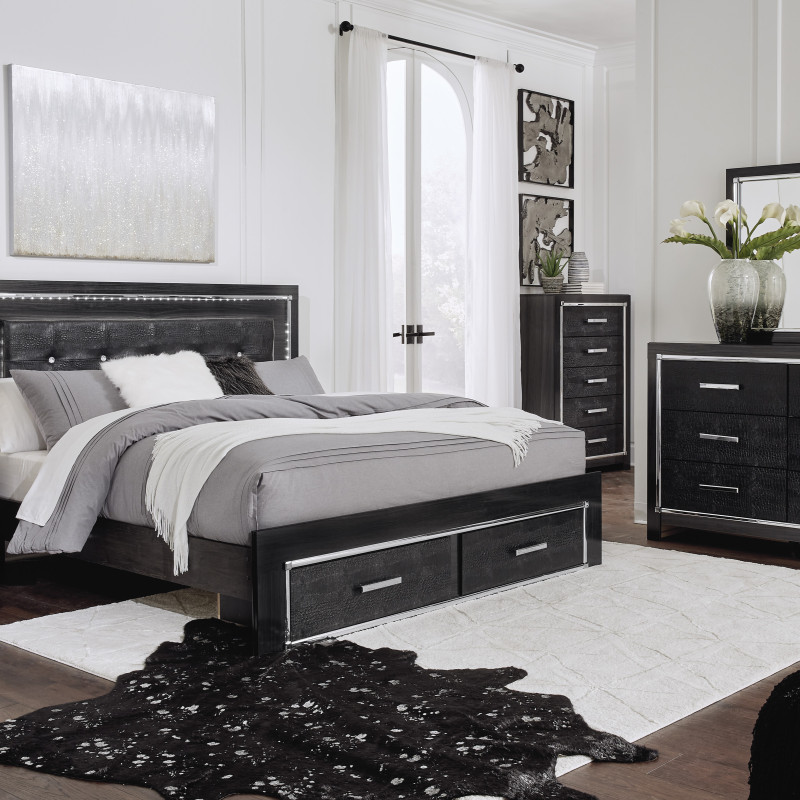B1420 4PC SETS King Panel Storage Bed